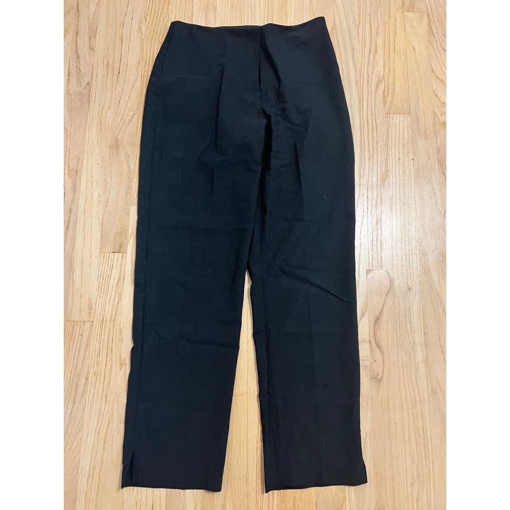 Worthington Essentials Black Floral Embroidered Straight Leg Dress Pants Size 8